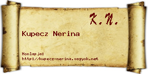 Kupecz Nerina névjegykártya